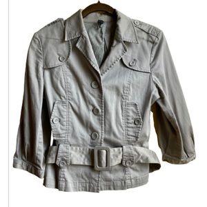Naf Naf belted Khaki twill cropped jacket from Paris